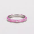 Enamel Inlay Band With Clear Accent In Eleven Colors view 8