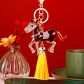 Crystal Thousand Mile Horse Keychains with Tassel and Plain Options view 8