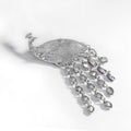 Aqua Blue Peacock Tassel Crystal Four Designs Metal Brooch Pin view 5