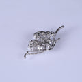 Delicate Crystal Leaf Brooch in Pale Pink or Clear view 4