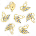 Rhinestone Swan Charms in Gold and Silver Tones, Five Colors view 10