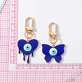 Gold and Silver Tone Melting Heart and Butterfly Eye Clip Keychains view 4
