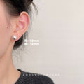 Silver Tone Brushed Hollow Ball Stud Earrings In Five Sizes view 6