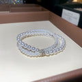 White Faux Pearl Multi-Strand Bracelets Gold Silver Accents view 11