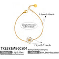 Gold Tone Clear Five-Petal Flower Jewelry Set Pieces view 6