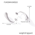 Smooth Teardrop Drop Stud Earrings Gold and Silver view 7