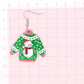 Acrylic Glitter Christmas Sweater Dangle Earrings 4 Styles view 4