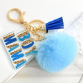 Girl And Boy Mama Acrylic Charm Pom Pom Tassel Keychain view 5