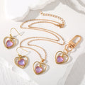 Heart Cabochon Necklace Earring and Clip Keychain Options view 1