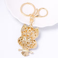 Gem Belly Owl Keychain Gold Clasp Pink Purple Blue Styles view 4