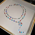 Pearl and Colorful Bead Layered Necklaces Statement Jewelry view 4