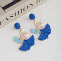 Woven Leaf Pearl Look Branch Statement Earrings in Six Colors view 3