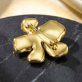 Five Petal Enamel Flower Brooch with Faux Pearl Center view 3