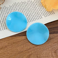 Matte Pastel Round Disc Statement Stud Earrings Statement Jewelry Pair view 8