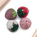 Rhinestone Covered Strawberry Beads in Two Sizes and Four Colors view 4