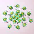 Tiny Colorful Daisy Charms with Gold Tone Loops in Nine Options view 12