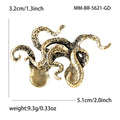 Antique Octopus Tentacle Brooch Gold Silver Tone Alloy view 4