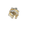 Silver Lace Filigree Open Ring With Gold Accent Band view 5