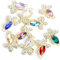 Marquise Crystal Butterfly Charms in Ten Colors and Two Metal Tones view 2