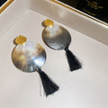 Shell Disc Shell Stud Tassel Earrings Pendant Necklaces Four view 9