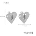 Heart Stud And Hoop Earrings Gold Steel Two-Tone Metal Styles view 7