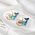 Gold Tone Ocean Animal Pressed Flower Drop Earrings in Fifteen Designs view 6