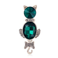 Jeweled Cat Brooch With Bow And Dangling Tail In Two Colors view 5