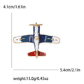 Red White and Blue Propeller Airplane Enamel Metal Brooch view 6