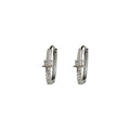 Silver-Tone Star Accent Zircon Huggie Hoop Earrings view 5