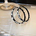 Flocked Pattern Hoop Earrings In Six Shapes And Colors view 7