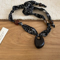 Fabric Cord Necklaces with Large Geometric Resin Pendants view 6