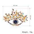 Blue Gold Tone Eye Crystal Metal Brooch Pin for Jackets and Lapels view 2