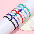 Faceted Bead Evil Eye Stretch Bracelets in Red and Random Colors view 1