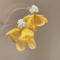 Sheer Fabric Flower Drop Earrings in Four Color Styles view 7