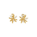 Crystal Flower Clip On Earrings In Silver And Gold Tones view 5