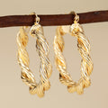 Gold Twisted Rope Hoop Earrings Seven Styles Metal Alloy view 7