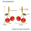 TXF423 OrangeRedGoldEarrings