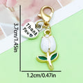 Thank You Heart And Tulip Metal Charm With Lobster Clasp, 6 Colors view 10