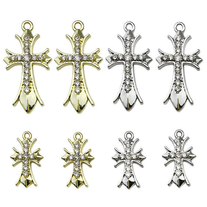 Metallic Cross Metal Charms for Jewelry and Craft Projects
