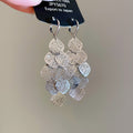 Filigree Leaf Cluster Hoop Drop Earrings With Decorative Metal Accents view 7