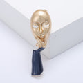 Abstract Face and Hand Brooch in Three Face Tones Lapel Pin view 8