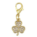 Rhinestone Three Leaf Clover Lobster Clasp Silver Gold view 7