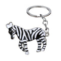 Black And White Zebra Keychain, Silver Tone Or Gold Tone view 5