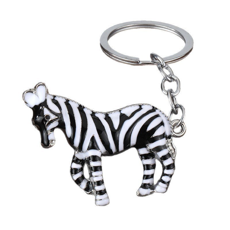 Cute Horse Zebra Zinc Alloy Animal Keychain Bag Charm