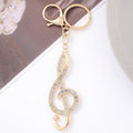 Treble Clef Rhinestone Keychain Gold Silver Two Metal Tones view 6