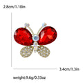 Double Gem Butterfly Brooch In Four Colors With Polished Metal Detail view 9