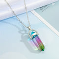 Silver Tone Bullet Crystal Pendant Necklaces in Five Colors view 7