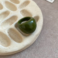 Glossy Resin Dome Chunky Ring Red Green Black Cream view 7