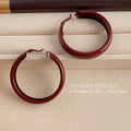 Anke Red Glossy Lacquer Thick Hoop Earrings Three Sizes view 7