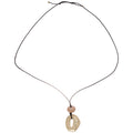 Black Cord Irregular Open Oval Pendant Necklace Gold Silver view 5
